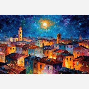 MOON ABOVE THE ROOFTOPS