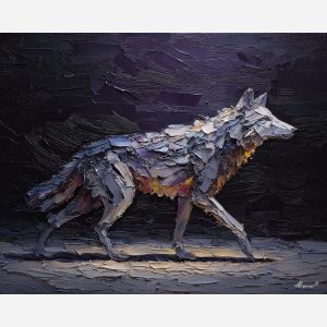 powerful, figure, emerging, textured, ground,, glowing, palette knife, oil painting, textured impasto, layered pigment, dynamic strokes, sculpted paint, expressive surface, abstract detail, rich color, chromatic texture