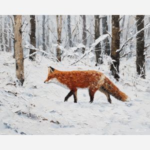 bold, shape, fox, palette knife, oil painting, impasto, thick paint, textured surface, expressive art, painterly style, material depth, visual rhythm, contemporary art, hand painted, layered pigment, atmospheric, modern composition