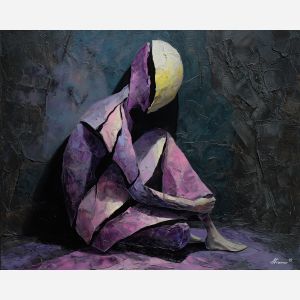 man, ray, palette knife, oil painting, impasto, textured surface, modern art, symbolic, expressive, visual art, creative, painterly, bold colors, contemporary, conceptual, illustrative, abstract