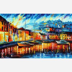 alley by the lake, alley by the lake Leonid Afremov, Leonid Afremov alley by the lake