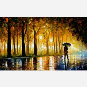 man in rain painting, man with umbrella painting, the umbrella man painting, lonely man painting, man alone painting, painting loneliness
